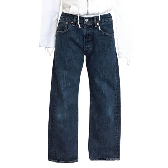 Levi’s 501 Button Fly Jeans Dark Wash Size 32 X 30 Unisex - Picture 3 of 11